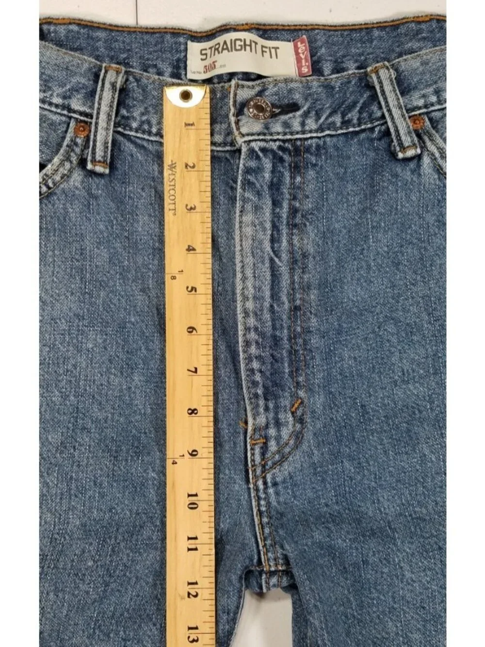 Levi's 505 Straight Fit Jean Denim Shorts Medium Blue Wash Outdoor Work Men's 38